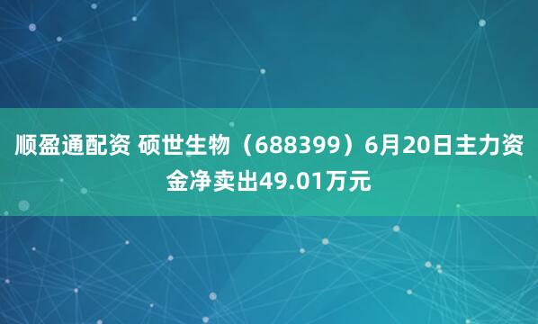 顺盈通配资 硕世生物（688399）6月20日主力资金净卖出49.01万元